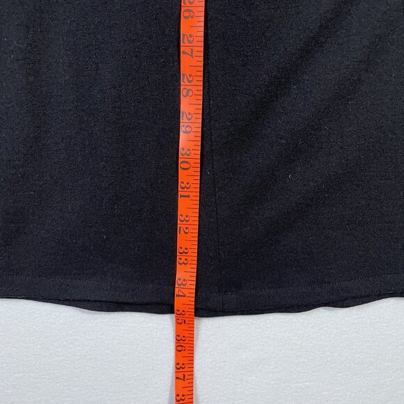 Behar New York Wool Sweater Dress Black A Line Mini Long Sleeves Size L - Picture 13 of 15